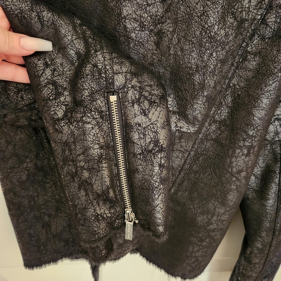 Michael Kors Moto Cropped Black Jacket Women's size Medium 🎉HP 🎉 - Picture 8 of 8